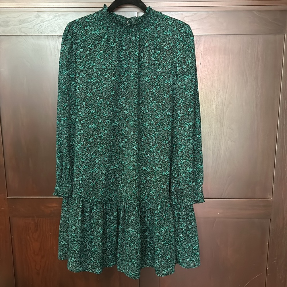 J. Crew Teal Floral Midi Dress - Picture 3 of 6